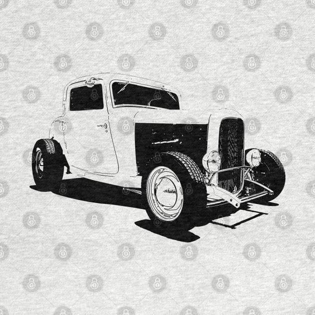 1932 Ford Model A Coupe - stylized line by mal_photography